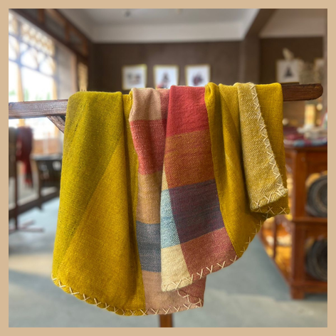 Selling: Nanhe Cashmere Luxury Baby Blanket | Marigold Chequered
