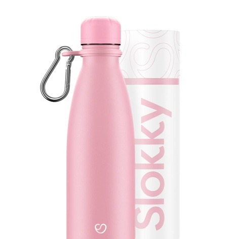 Selling: Pastel Pink Thermos Bottle, Lid & Carabiner - 500Ml
