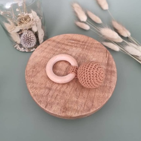 Selling: Crocheted Rattle - Brown