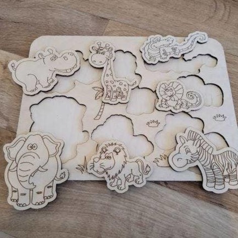 Selling: Hadmade Wooden Puzzle For Toddlers, Montessori | Animal