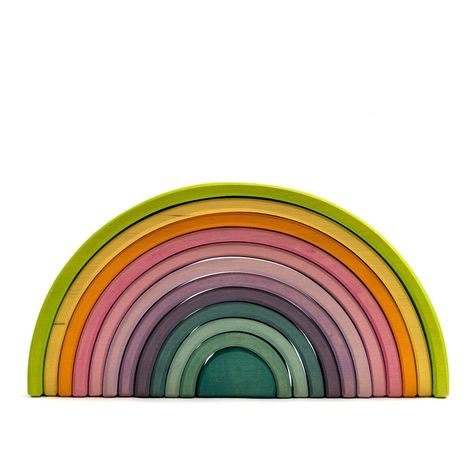 Selling: Wooden Toy Stacker - Rainbow Pastel Large - Montessori - Open Ended Toys