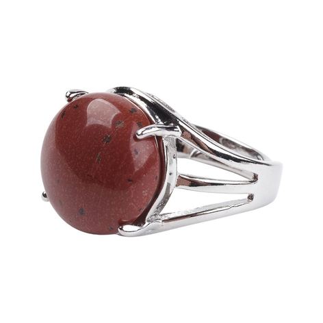 Selling: Adjustable Red Jasper Ring, With Brass Findings