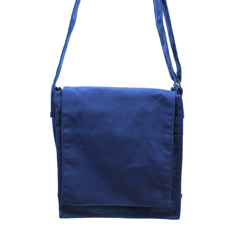 Selling: Cotton Canvas Messenger Bag - Navy Blue