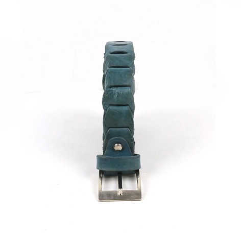 Selling: Natural Multicolor Braided Leather Belt - Turquoise