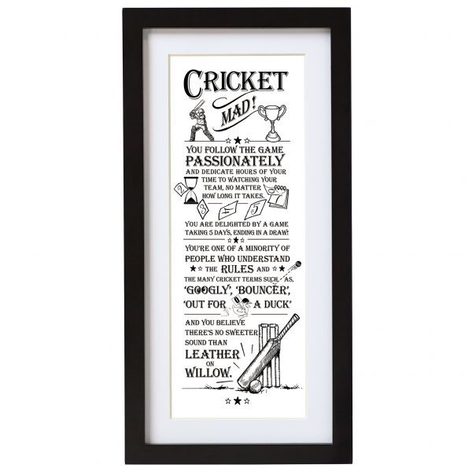 Selling: Wall Art - Ultimate Gift For Man - Cricket