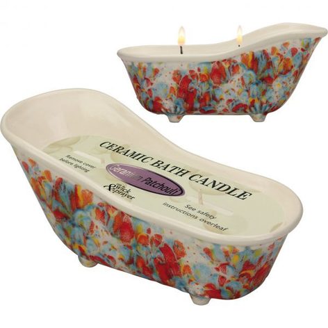 Selling: On A Wick And A Prayer Geranium & Patchouli Victorian Bath Tub Candle – Poppy