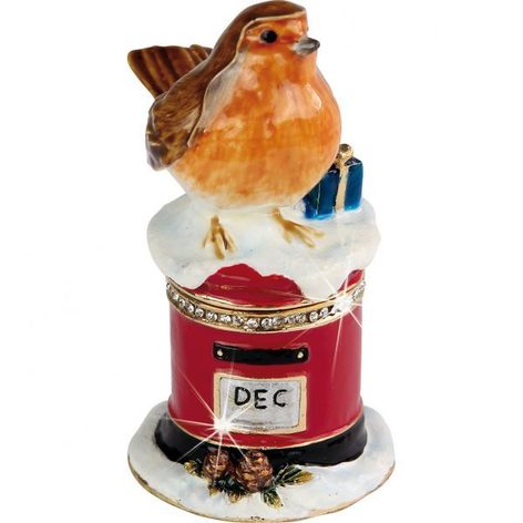 Selling: Trinket Boxes - Craycombe Trinkets - Christmas Robin & Post Box