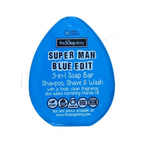 Selling: Super Man Blue Edit 3 In 1 Shampoo Shave + Wash Bar