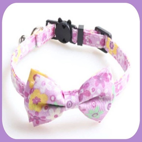 Selling: Bow Tie Cat Collar - Lilac Floral | Luxury Cat Collars