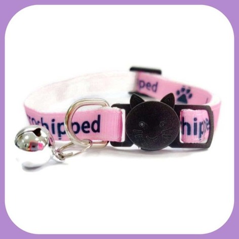 Selling: I Am Microchipped' Cat Collar - Pink