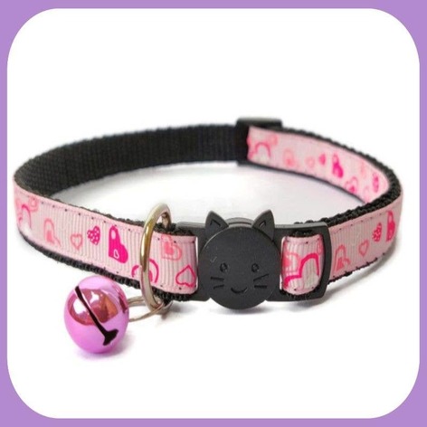 Selling: Light Pink With Pink Love Hearts Cat Collar