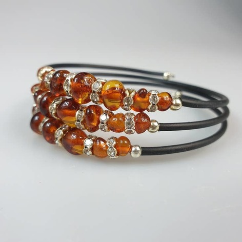 Selling: Lava And Amber Bracelets Gemstone Crystal Charms