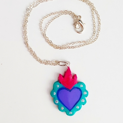Selling: Mexican Heart Pendant, Mexican Milagrito, Handmade Jewelry
