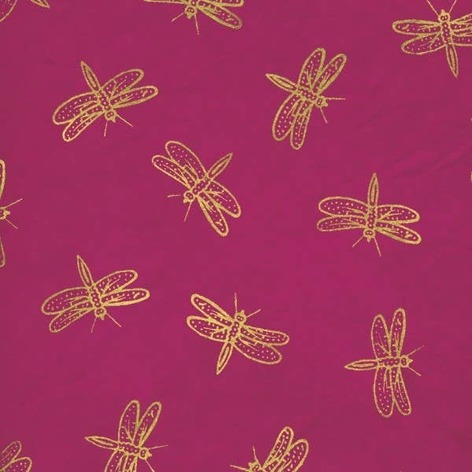 Selling: Dragonfly Lokta Paper Gift Wrap - Various Colours - Cerise
