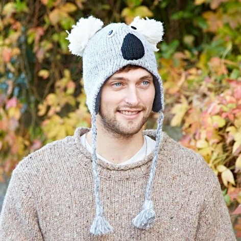 Selling: Handmade Woollen Animal Winter Hat - Woolly Hat - Koala Grey