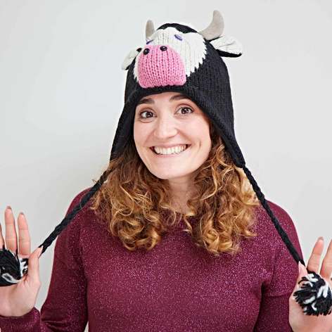 Selling: Handmade Woollen Animal Winter Hat - Woolly Hat - Cow