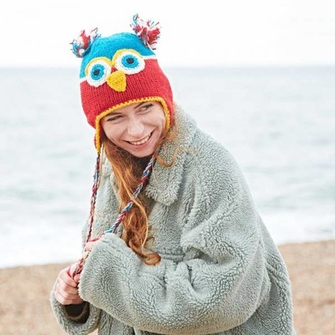 Selling: Handmade Woollen Animal Winter Hat - Woolly Hat - Owl Colourful