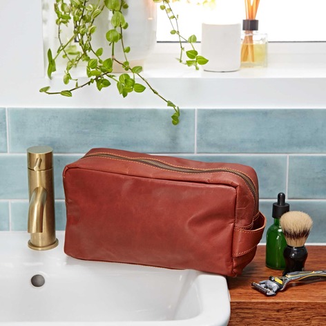 Selling: Large Leather Wash Bag - Leather Toiletry Bag