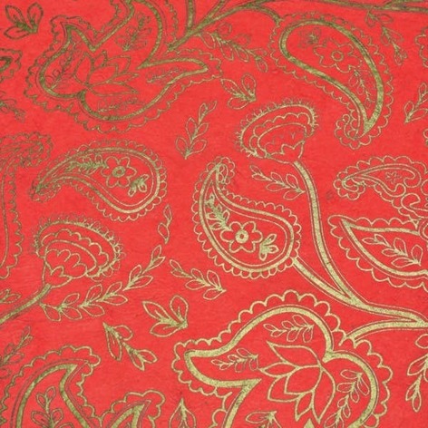 Selling: Paisley Lokta Paper Gift Wrap - Various Colours - Red