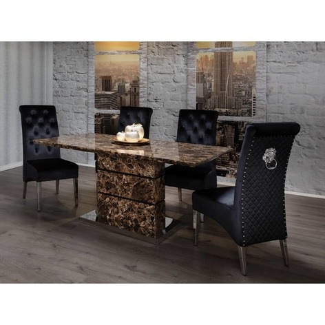 Selling: Brown High Gloss Marble Effect Dining Table