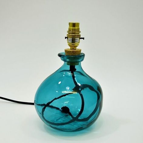 Selling: 24Cm Simplicity Recycled Glass Lamp Ocean Blue