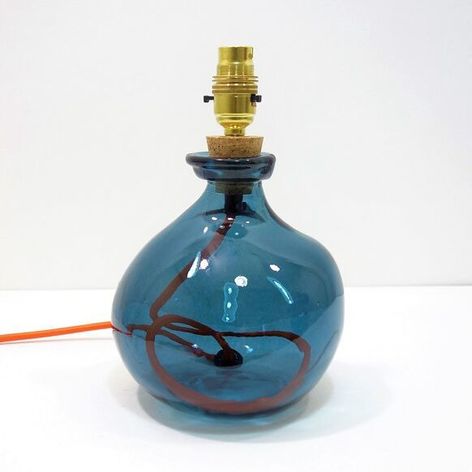 Selling: 24Cm Simplicity Recycled Glass Lamp Petrol Blue