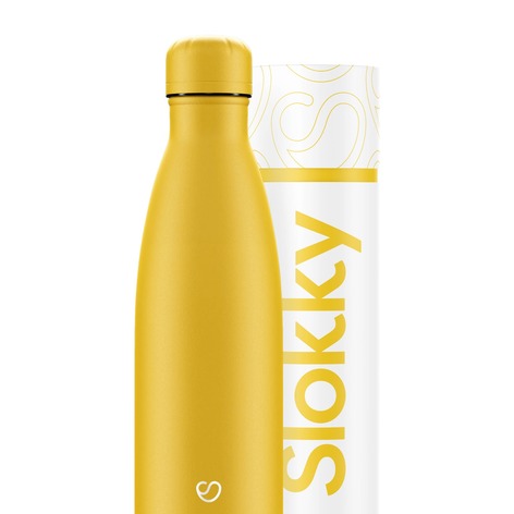 Selling: Matte Yellow Thermos Bottle & Lid - 500Ml
