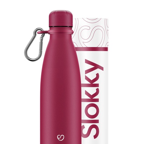 Selling: Matte Pink Thermos Bottle, Lid & Carabiner - 500Ml