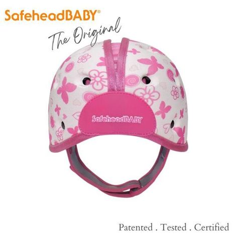 Selling: Safeheadbaby - Soft Helmet For Babies Learning To Walk - Butterfly Hearts Pink