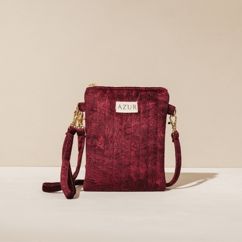 Selling: Azur Hand Phone Bag Velvet - Red