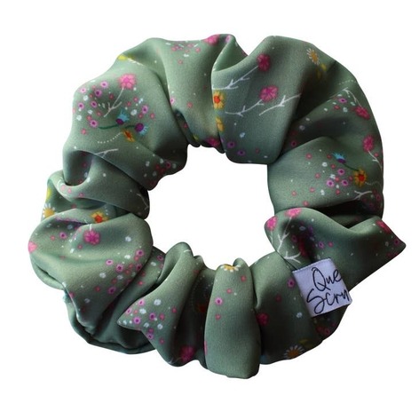 Selling: Colourful Medium Scrunchies - Black Flower