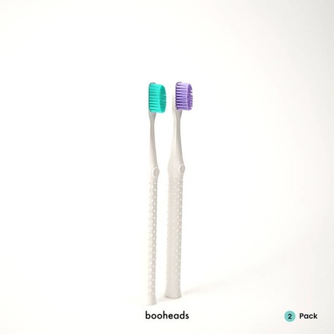 Selling: Booheads - 2Pk - Recyclable Eco Toothbrushes - Purple & Aqua