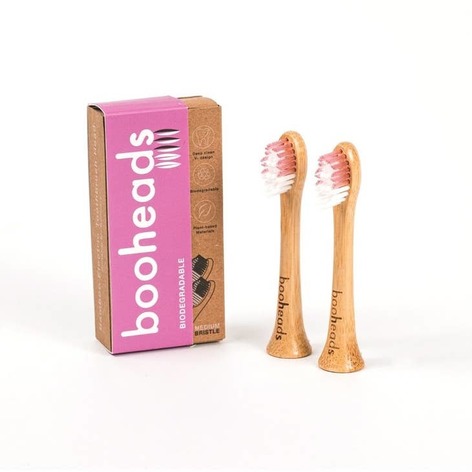 Selling: Booheads - 2Pk - Bamboo Electric Toothbrush Heads - Deep Clean - Pink Edition | Compatible With Sonicare | Biodegradable Eco Friendly Sustainable