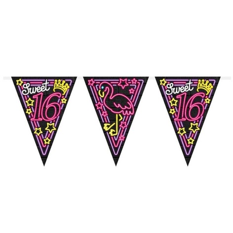 Selling: Neon Party Bunting - Sweet 16