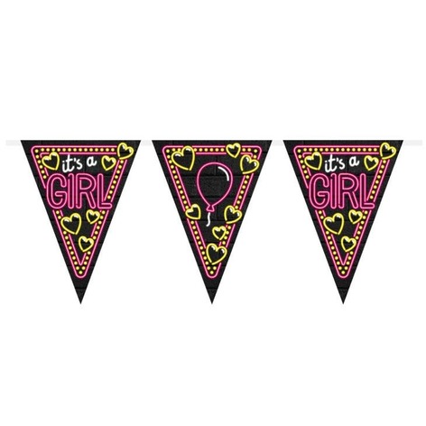 Selling: Neon Party Bunting - It'S A Girl!