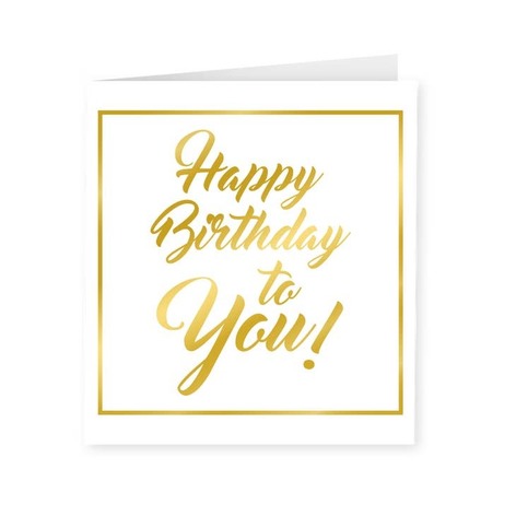 Selling: Gold White Cards - Happy Birthday