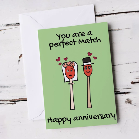 Selling: Your Anniversary Perfect Match Mrs And Mr Card