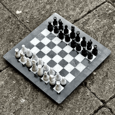 Selling: 15 Inches Luxury Marble Chess Set - Black And White Onyx With Storage