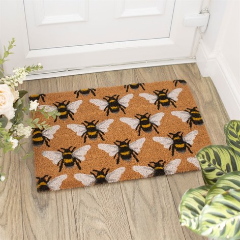 Selling: Bee Print Door Mat - Natural