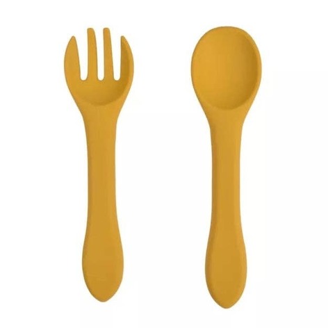 Selling: Silicone Spoon And Fork - Ochre