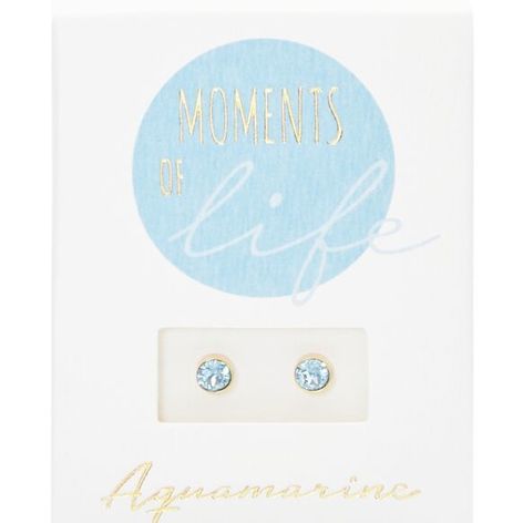Selling: Ear Studs - "Moments Of Life" - Gold Plated - Aquamarine 606459
