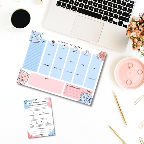 Selling: Weekly Balance Planner Duo Set Of Two - Self-Care Note Pad