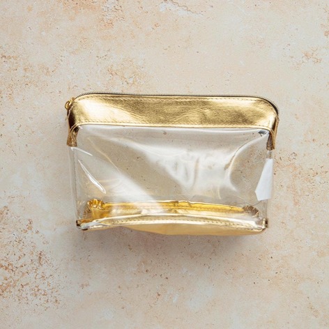 Selling: Metallic Gold & Clear Cosmetic Bag