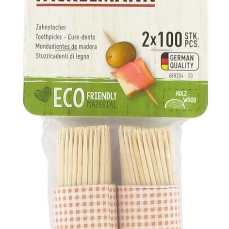 Selling: Fackelmann Wood Edition Wooden Toothpick Set Of 2 Barrels Of 100