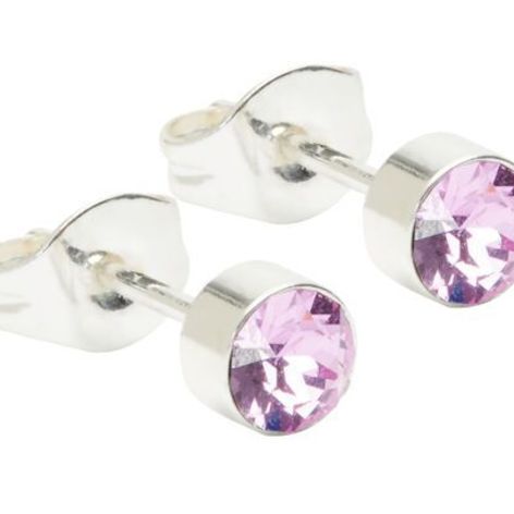 Selling: Ear Studs - "Moments Of Life" - Silver Plated - Amethyst 606450