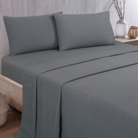 Selling: Charcoal Plain Dye Flannelette | Pillowcase