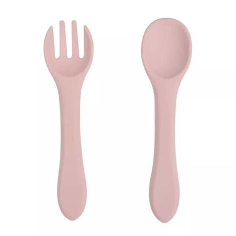 Selling: Silicone Spoon And Fork - Light Pink