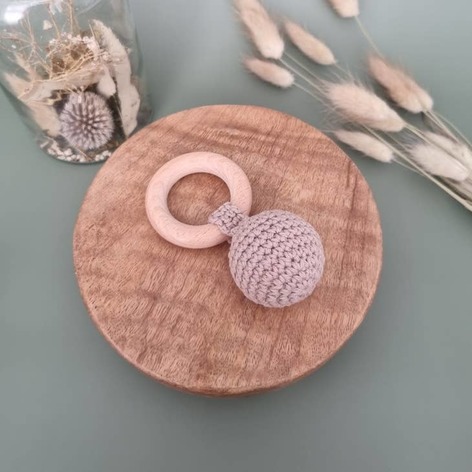 Selling: Crochet Rattle - Sand