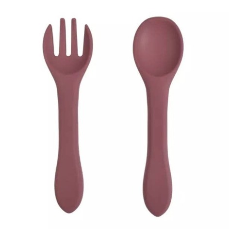 Selling: Silicone Spoon And Fork - Wine Red