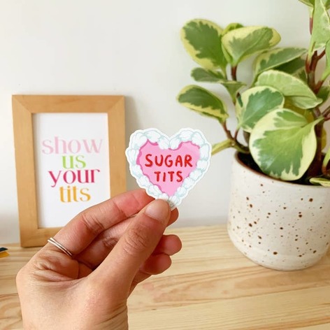 Selling: Sugar Cookie Cake Vinyl Stickers, Boobs Tits Art